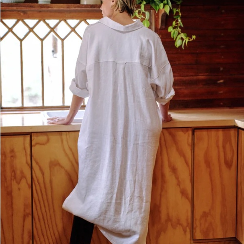 Mamene Florence shirt dress white size 2 (Medium/Large) NWT $298 - Picture 2 of 6